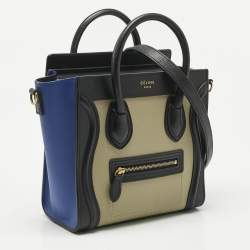 Pre Owned Celine Tricolor Leather Nano Luggage Tote