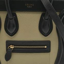 Pre Owned Celine Tricolor Leather Nano Luggage Tote