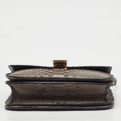 Pre Owned Celine Grey Python Medium Classic Box Shoulder Bag