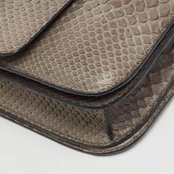 Pre Owned Celine Grey Python Medium Classic Box Shoulder Bag