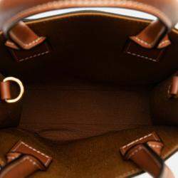 Pre Owned Celine Brown Mini Triomphe Coated Canvas Vertical Cabas Satchel