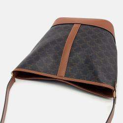 Pre Owned Celine Brown Canvas and Leather Celine Brown Triumph Bucket Bag