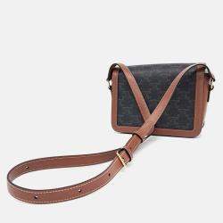 Pre Owned Celine Brown Coated canvas Triumph Bag Tin