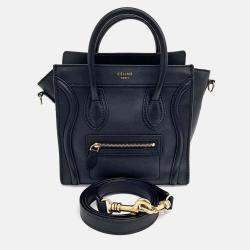 Pre Owned Celine Black Leather Nano Luggage Bag