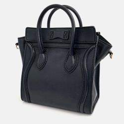 Pre Owned Celine Black Leather Nano Luggage Bag