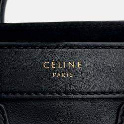 Pre Owned Celine Black Leather Nano Luggage Bag