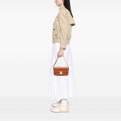 Pre Owned Celine Brown Shiny Calfskin Claude Shoulder Bag