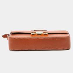 Pre Owned Celine Brown Shiny Calfskin Claude Shoulder Bag