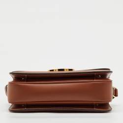 Pre Owned Celine Beige/Tan Canvas and Leather Triomphe Shoulder Bag