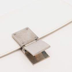 Pre Owned Celine White Medium Calfskin Classic Box