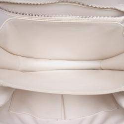 Pre Owned Celine White Medium Calfskin Classic Box