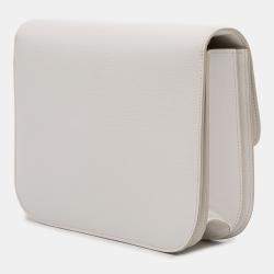 Pre Owned Celine White Medium Calfskin Classic Box