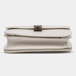 Pre Owned Celine White Medium Calfskin Classic Box