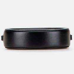 Pre Owned Celine Small Calfskin Black Cuir Triomphe Oval Crossbody