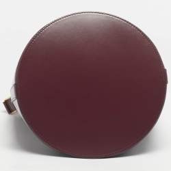 Pre Owned Celine Burgundy Leather Triomphe Maillon Bucket Bag