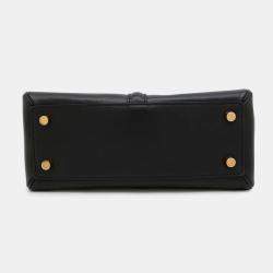 Pre Owned Celine 16 Seise Small Black Calf Leather Handbag