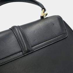 Pre Owned Celine 16 Seise Small Black Calf Leather Handbag