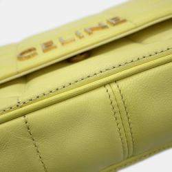 Pre Owned Celine Mono Chrome Yellow Leather Chain Shoulder Bag