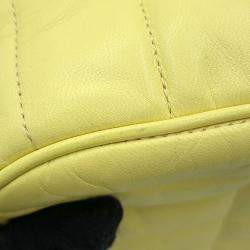 Pre Owned Celine Mono Chrome Yellow Leather Chain Shoulder Bag