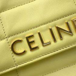 Pre Owned Celine Mono Chrome Yellow Leather Chain Shoulder Bag