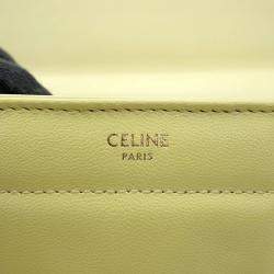 Pre Owned Celine Mono Chrome Yellow Leather Chain Shoulder Bag