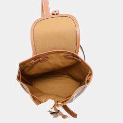 Pre Owned Celine Triomphe Falco Mini Tan PVC Calf Leather Backpack