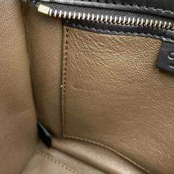 Pre Owned Celine Luggage Shopper Nano Blue Beige Black Suede Leather Handbag
