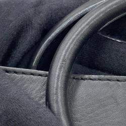 Pre Owned Celine Luggage Shopper Nano Blue Beige Black Suede Leather Handbag