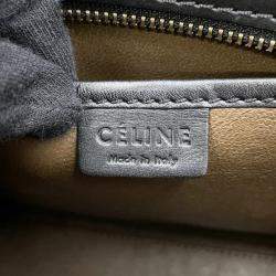 Pre Owned Celine Luggage Shopper Nano Blue Beige Black Suede Leather Handbag