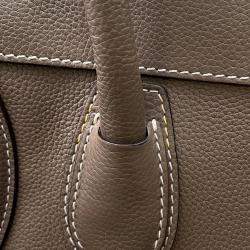 Pre Owned Celine Luggage Shopper Greige Leather Size Mini