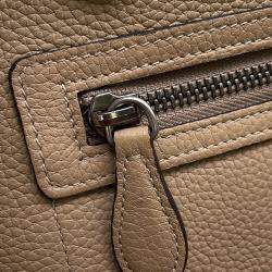 Pre Owned Celine Luggage Shopper Micro Beige Leather Handbag
