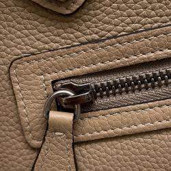 Pre Owned Celine Luggage Shopper Micro Beige Leather Handbag