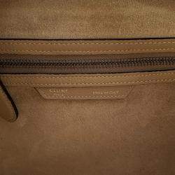 Pre Owned Celine Luggage Shopper Micro Beige Leather Handbag