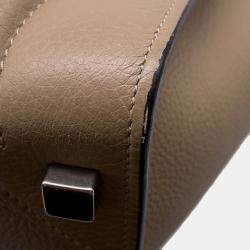 Pre Owned Celine Luggage Shopper Micro Beige Leather Handbag