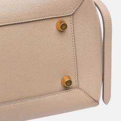 Pre Owned Celine Beige Brown Mini Grained Calfskin Belt Bag