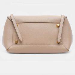 Pre Owned Celine Beige Brown Mini Grained Calfskin Belt Bag