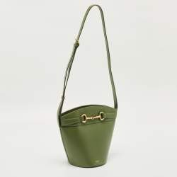 Pre Owned Celine Green Leather Crecy Bucket Bag