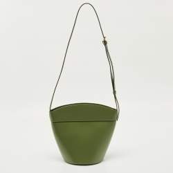 Pre Owned Celine Green Leather Crecy Bucket Bag