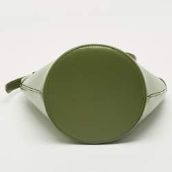 Pre Owned Celine Green Leather Crecy Bucket Bag