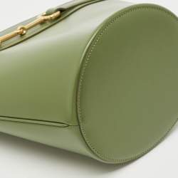 Pre Owned Celine Green Leather Crecy Bucket Bag