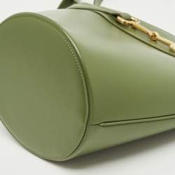 Pre Owned Celine Green Leather Crecy Bucket Bag
