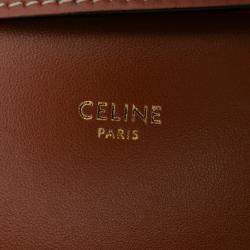 Pre Owned Celine Brown Classique Triomphe Coated Canvas and Calfskin Triomphe Crossbody