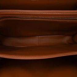 Pre Owned Celine Brown Classique Triomphe Coated Canvas and Calfskin Triomphe Crossbody