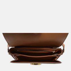 Pre Owned Celine Triomphe Classique Canvas Leather Crossbody Bag