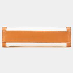 Pre Owned Celine Beige Small Canvas Vertical Cabas Satchel