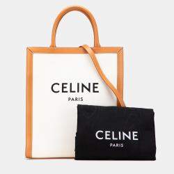 Pre Owned Celine Beige Small Canvas Vertical Cabas Satchel