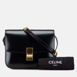 Pre Owned Celine Black Medium Calfskin Classic Box