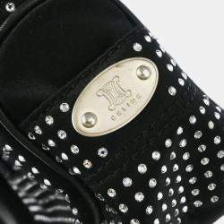Pre Owned Celine Mini Boogie Black Satin Rhinestone Shoulder Bag