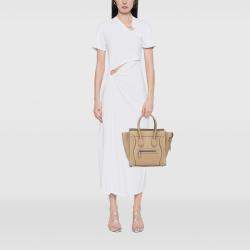 Pre Owned Celine Brown Micro Drummed Calfskin Luggage Tote