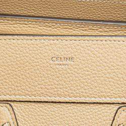 Pre Owned Celine Brown Micro Drummed Calfskin Luggage Tote